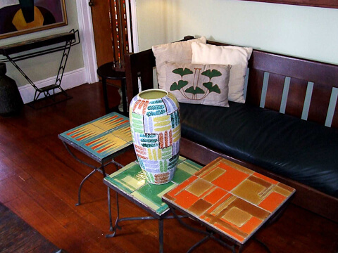 mid century modern tile tables