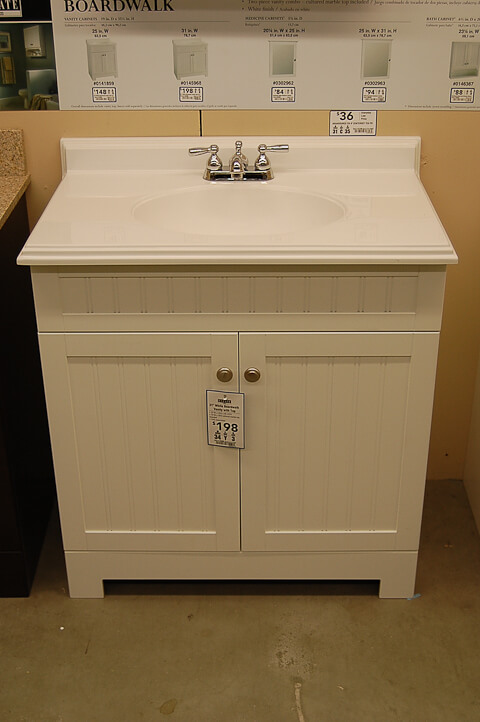 beadboard cottage style vanity from lowes