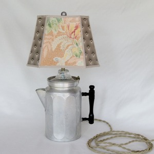 lamp made from vintage coffee pot