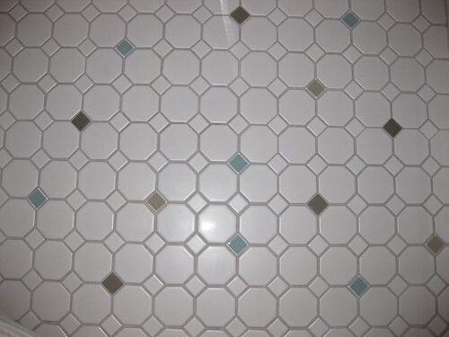 octagon and dot floor tile with glass dots