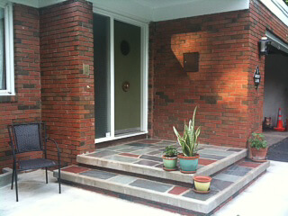 mid century modern porch entry