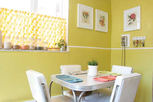chartreuse paint in a kitchen