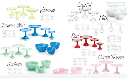 mosser glass made in america cake stands and bowls
