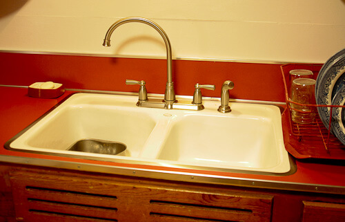 A Tale Of Two Red Countertops Retro, Red Tile Kitchen Countertops