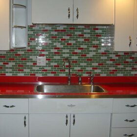 red crackle ice countertop