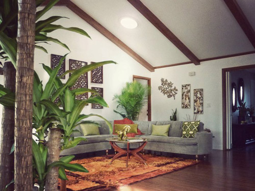 Retro Tiki inspired living room