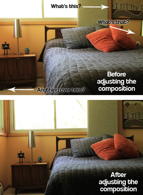 adjusting the composition of a photo