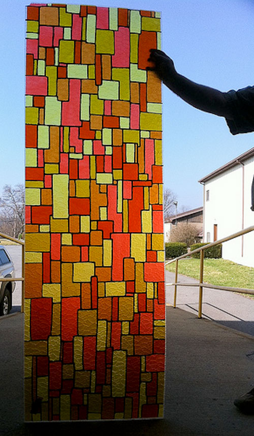 Mid Century Plexiglass Acrylic Decorator Panel 2' x 3' Red Textured 