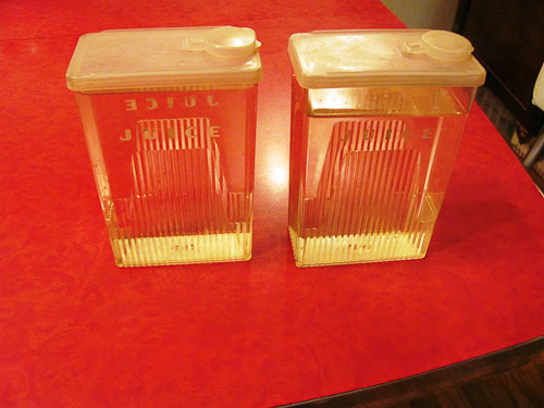 vintage glass juice containers