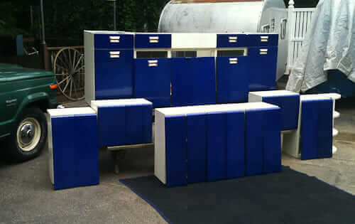 cobalt blue steel kitchen cabinets