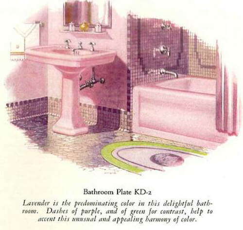 Kohler sink and bathtub in Lavender color from 1927