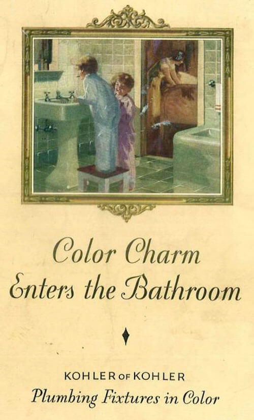 Cover of Kohler Color Charm enters the Bathroom brochure from 1927