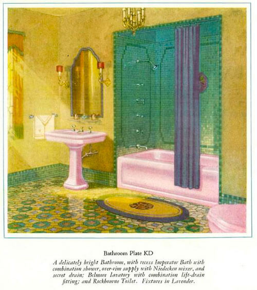 Lavender sink tub and toilet from Kohler in 1927