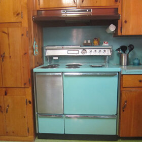 turquoise stove