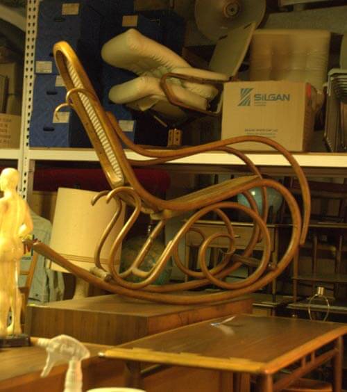 caned rocking chair vintage