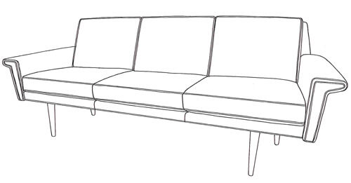 mid century sofa harris Younger Furniture