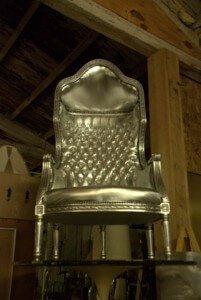 vintage silver throne chair