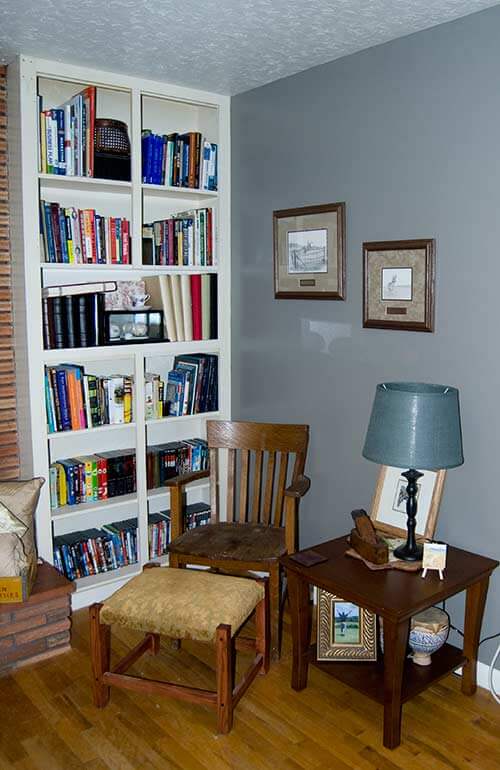 Built-in bookshelves