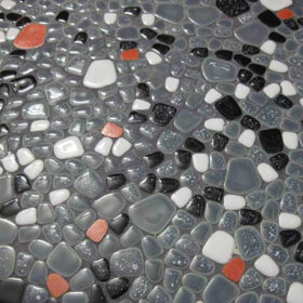 NOS-tile-floor mosaic grey and orange