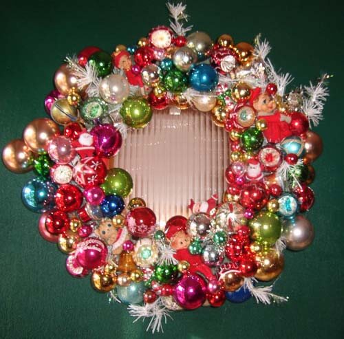 wreath vintage ornaments