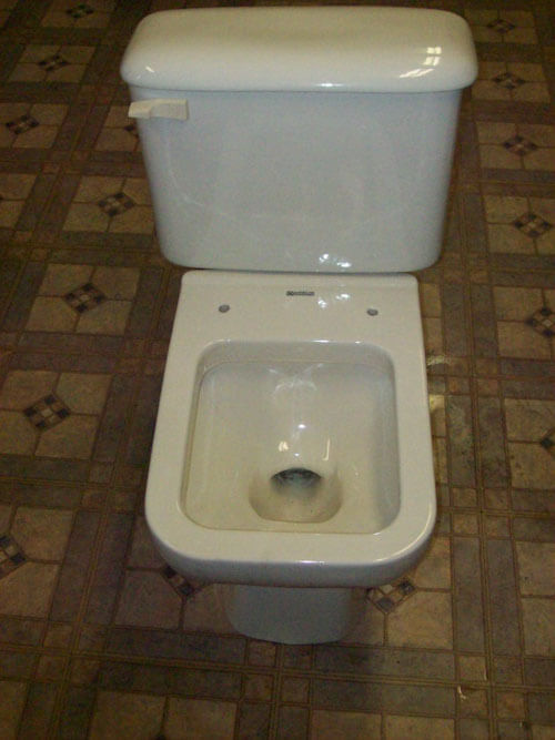 Bone ceramic square toilet 12 inch rough