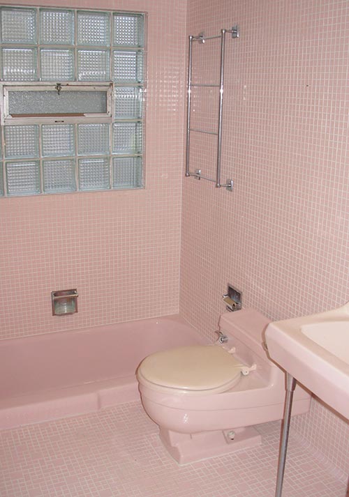 pink-vintage-mosaic-tile-bathroom-with-glass-block-window