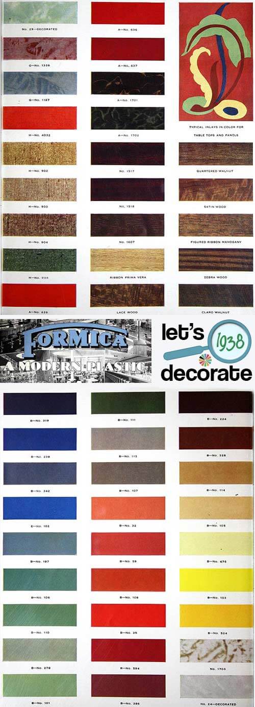 Formica catalog from 1938 - 50 colors and designs - 12 pages - Retro  Renovation