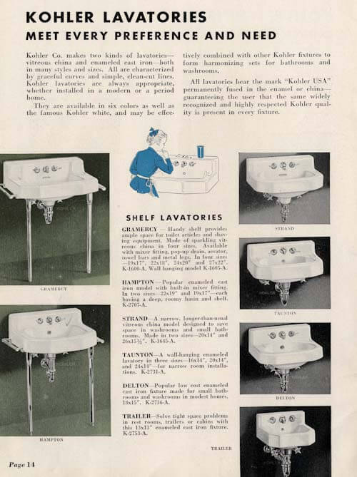 Vintage Bathroom Sinks The Seven, 1950s Bathroom Sink Styles