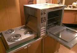 counter top oven with fold down electric burners