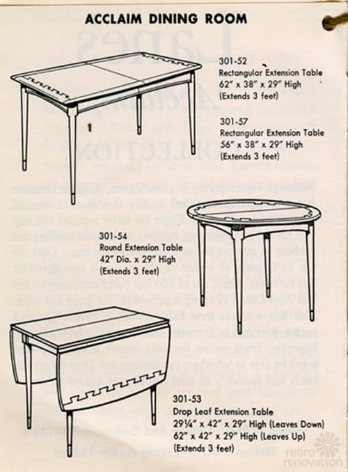 Vintage Lane Acclaim Catalog, Lane Acclaim Dining Room Table