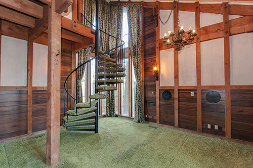 70s-green-shag-spiral-staircase