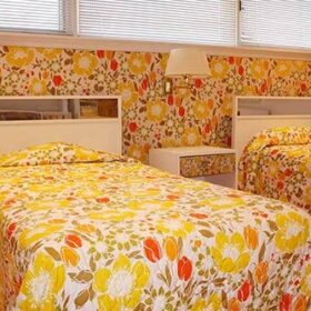 retro yellow bedspreads