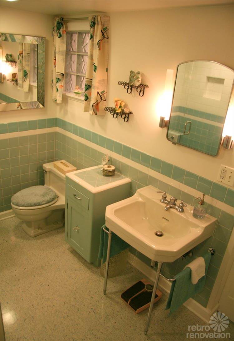 Blue Bathroom Sink Retro Blue #12 Square 19x17 New old stock 12-224 Vintage 