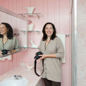 pam kueber pink bathroom