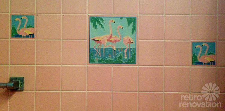 flamingo bathroom tiles