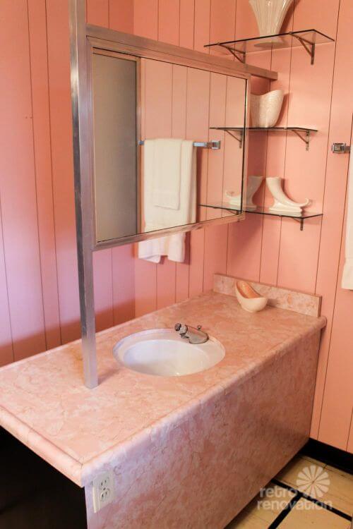 pink bathroom vanity