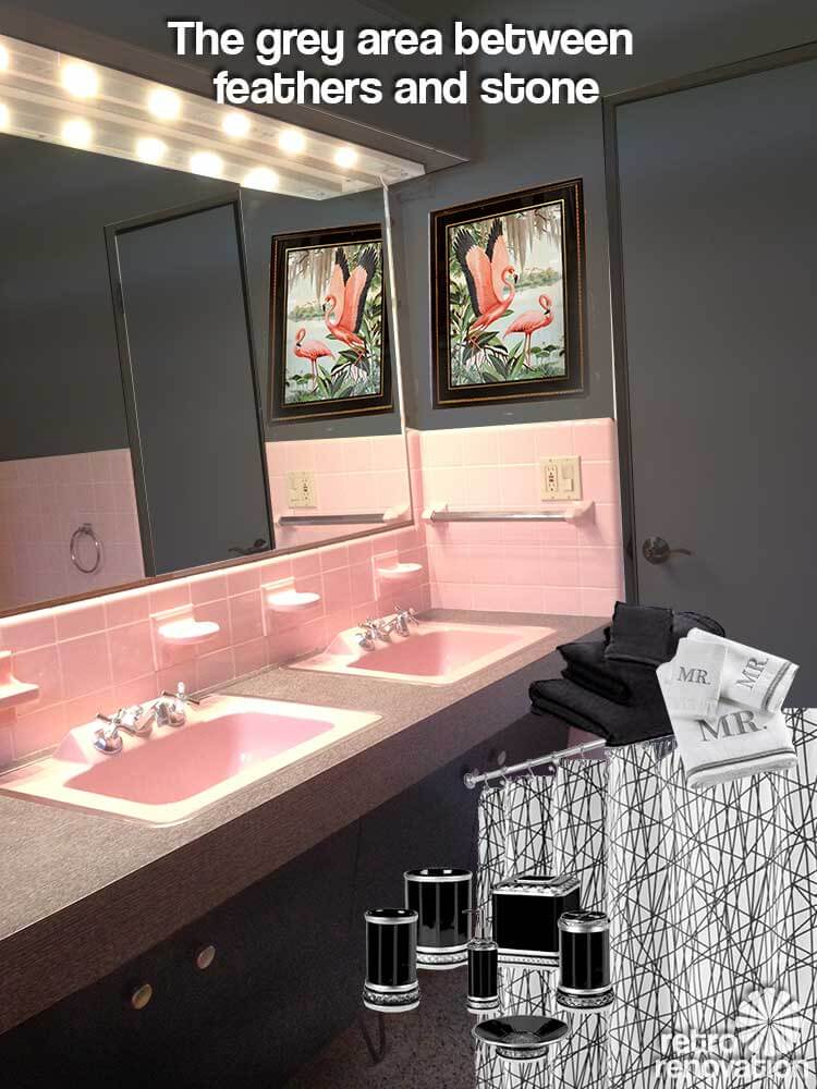 masculine pink bathroom