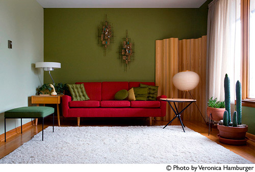 mid-century-living-room-with-red-sofa