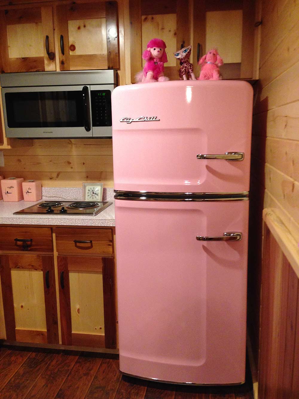 pink big chill refrigerator