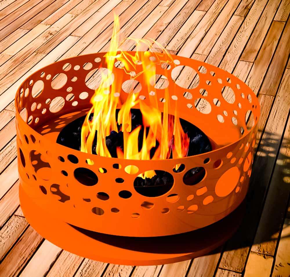 Details about   Mid Century Modern Danish Fire Pit Eames Mode Back Yard Metal Outdoor Fireplace! 