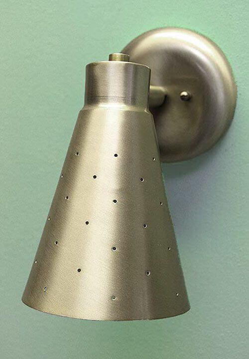 ALUMINUM CONE SCONCE LIGHT MID CENTURY 50's EAMES MID CENTURY MODERN MADE IN USA 