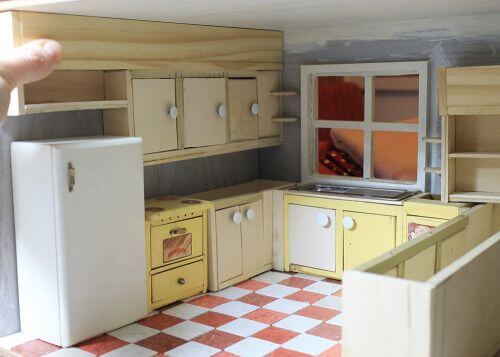 dollhouse kitchen midcentury retro