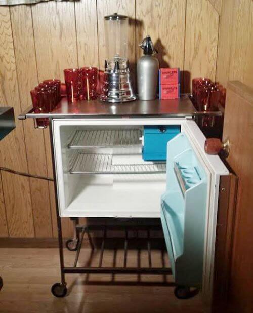 GE Refrigerator Bar Cart Retro