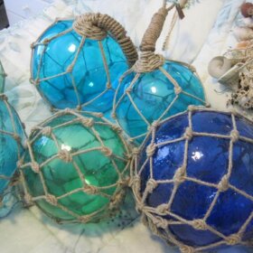 Glass floats for your tiki bar at HomeGoods - Mom scores a mother lode for  me! - Retro Renovation