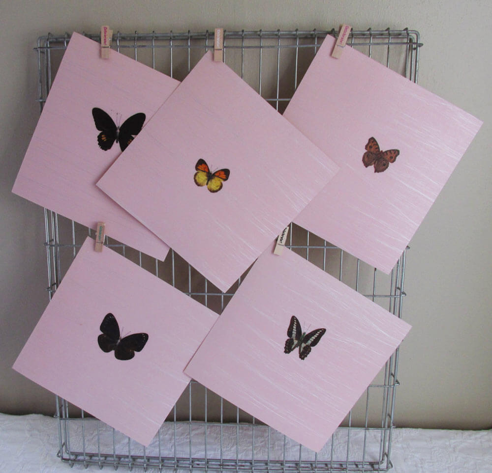 vinyl Lam-O-Tile wall tile with butterflies