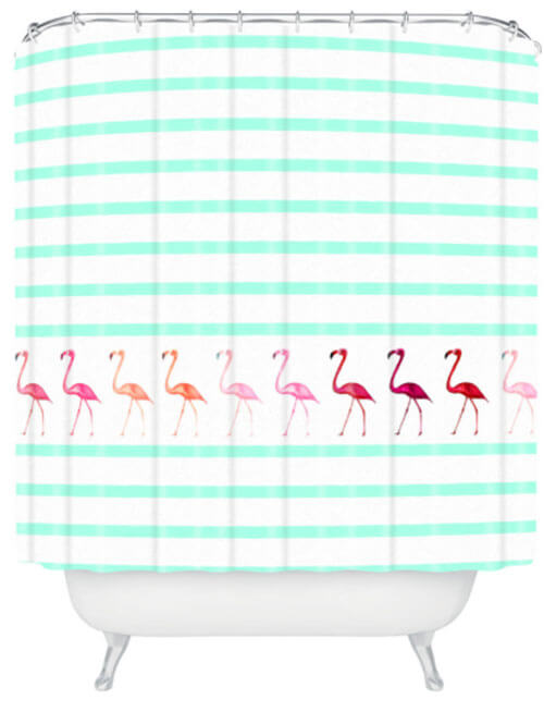 flamingo shower curtain