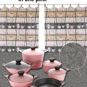 vintage style pink kitchen
