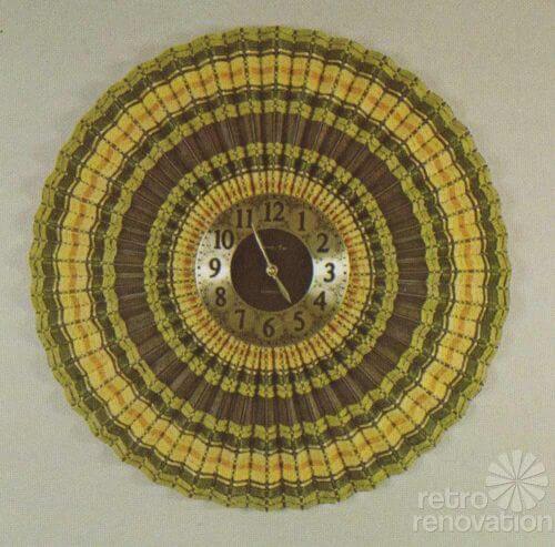 retro woven wood clock