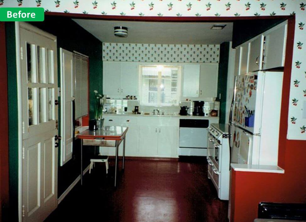 Mary S Retro Kitchen Renovation Starts With Simple White Slab Door