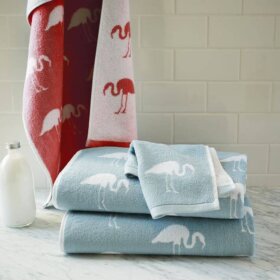 flamingo bathroom towels